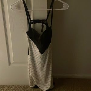 Pink and black polka dot lace mini slip VS